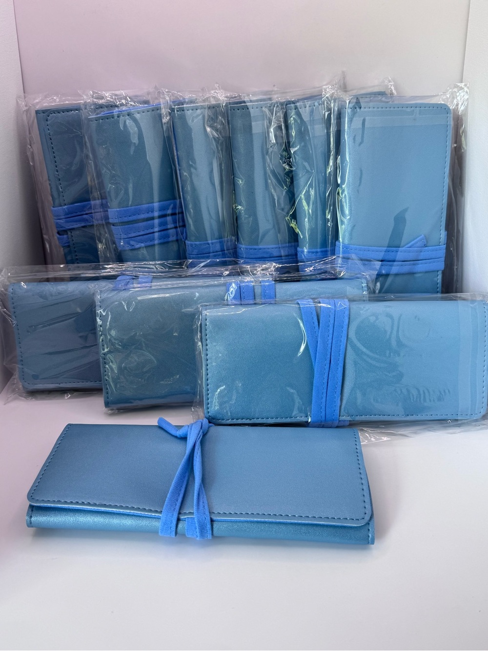 Jewelry roll 10 piece set NEW  Organizer Roll for travel or home light metallic